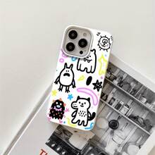 Funda protectora para phone con diseño de graffiti y orificios grandes. Compatible con phone 16 Pro Max, 16, 15 Pro, 14, 14 Plus/14 Pro Max, 13, 13 Pro, 12 Pro, 11/11 Pro. Regalos para cumpleaños y fiestas - Blanco - Ver 1
