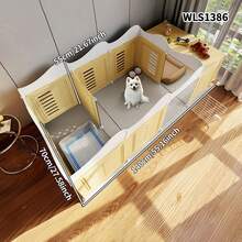 Pet Dog Fence, Home Use Dog House, Indoor Small Dog Breed Teddy Isolation Gate With Toilet Area, Dog Cage - Multicolor - View 3
