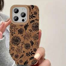 Funda para phone (1 unidad). Compatible con phone 16 Pro, 15/14 Plus. Funda retro de piel sintética con diseño de piel de oveja. Diseño artístico y moderno en color marrón. Suave y cómoda, ideal para hombres y mujeres. - Colores mixtos 1 - Ver 1