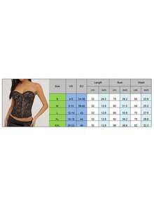 Women's Lace Corset Tube Tops Sleeveless Strapless Cross Tie-Up Bandeau Bustier Tops Bodyshaper - 粉色 - 查看 5