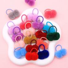 10pcs/Pack Cute Pet Fur Ball Hair Scrunchies, Versatile Fresh Cat & Dog Headbands, Suitable For Small Cats & Dogs, Random Assortment - Multicolor - View 3