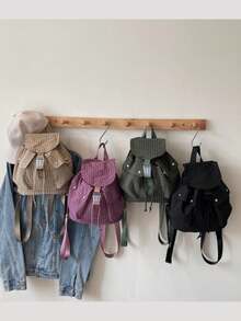 2025新款格纹布背包，休闲设计女式轻便旅行背包，韩版风格 - 彩色 - 查看 7