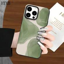Phone 1PC Fundas protectoras y fundas protectoras de imitación con orificios grandes con estampado de bloques verdes, adecuadas para phone16promax, 16 15pro, 14 14 Plus/14 Promax, 13 13 Pro, 12Pro, 11/11 Pro Pro Series. Regalos Cumpleaños Y Fiestas - Blanco - Ver 8