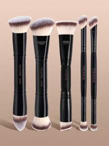 MAANGE 2/4/5Pcs Professional Facial Double-Ended Makeup Brush Set With Paper Box,Bevel&Taper Foundation Brush Contour Brush Blush Brush Powder Brush Eyeshadow Brush Concealer Brush Highlight Brush Smudge Brush,Makeup Tools With Soft Fiber For Easy To Carrying,Set For Travel,Gift For Women&Girls