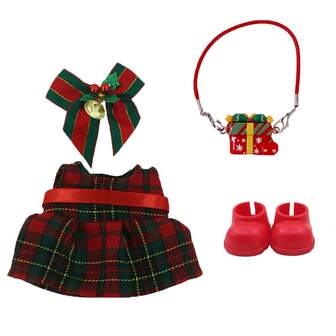 17厘米第一/二/三代派对娃娃服装套装 - 包括服装、蝴蝶结、斜挎包、鞋子和娃娃配件