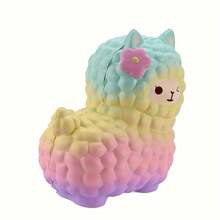 Jumbo 12cm Sheep Alpaca Squishy Cute Galaxy Slow Rising Squeeze Toys Animal Squishy Squish Wholesale Relax Exquisite Kid Gift - 黃色 - 查看 3