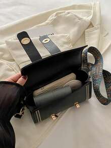 1pc Mini Retro Cylinder Handbag, Women's Shoulder Crossbody Bag For Daily Use - Black - View 4