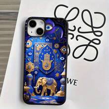 Funda protectora para phone con diseño de elefante de ojos azules y orificios grandes. Compatible con phone 16 Pro Max, 16, 15 Pro, 14, 14 Plus/14 Pro Max, 13, 13 Pro, 12 Pro, 11/11 Pro. Ideal para regalos de cumpleaños y fiestas. - Blanco - Ver 5