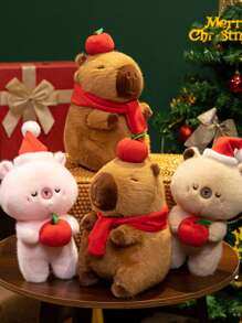 1 szt. pluszowa lalka z popcornem, frytkami i kapibarą, prezent świąteczny dla przyjaciół, prezent z kapibarą na zakończenie studiów doktoranckich, lalka z kapibarą w formie ciasta i deseru, dekoracja z dyni i nietoperza na Halloween