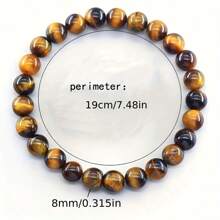 A Perfect Bracelet And Tiger Eye Stone - Lucky Bracelet - Attracting Wealth, Harvest, And Prosperity - Suitable For Casual Wear And Special Occasions, The Perfect Gift For Halloween - Multicolor - View 2