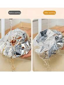 5/10/20pcs Reusable Aluminum Foil Food Covers, Suitable For Kitchen And Dining Table - Keeps Food Warm For Picnic, Camping And Home Use, Reusable Food Covers