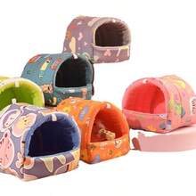 Lồng mini dễ thương hình thỏ sóc thảm cotton ấm áp mùa đông cho chuột lang nhà cho chuột hamster giường ngủ cho thú cưng nhỏ lồng treo - Nhiều màu - Xem 12