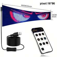 Flexible Wireless LED Matrix Panel Logo With USB Power, Application Control, And Remote Control - Suitable For Multi-Color Programmable Lighting In Homes, Shops, Hotels, And Holiday Decorations - Easy To Install And Durable Design - LED Screen - View 16