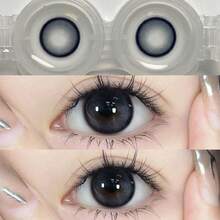 JeweLens 1pair Cosmetic Color Contact Lens Color Makeup Eye Lenses Natural Blue Contacts Halloween Costume Cosplay - Navy Blue - View 2