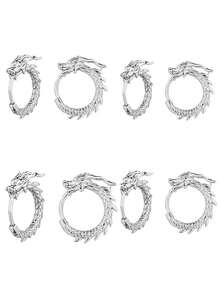 1 Pair Elegant Retro Dragon Pattern Earrings, Suitable For Men And Women Daily Wear, Exquisite Holiday Gift - Multicolor - View 9