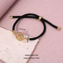 2025 Vintage Versatile Copper Oval Shape Rainbow Zirconia Virgin Mary Adjustable Red Pink Black Rope Bracelet Women Jewelry - Gold - View 14