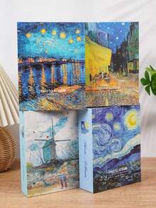 1 pieza - Tamaño 4R, estilos disponibles, 50 páginas interiores con 100 fotos, reversible, álbum de diseño de pintura al óleo, álbum de estilo de inserción, álbum conmemorativo de pintura al óleo, álbum de fotos de dibujos animados para niños