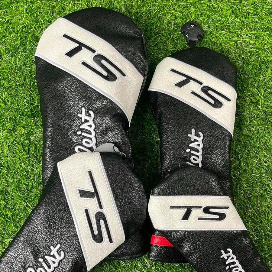 Fundas protectoras para cabezas de palos de golf para híbridos, conductores y maderas de fairway, cubiertas duraderas y a prueba de polvo - Negro - Ver 1