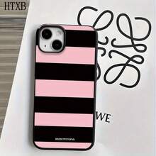 Funda protectora para phone con diseño de rayas rosas y negras (1 unidad), compatible con phone 16 Pro, 15 Pro, 14, 14 Plus, 14 Pro, 13, 13 Pro, 12 Pro y 11/11 Pro. Regalos para cumpleaños y celebraciones. - Blanco - Ver 8