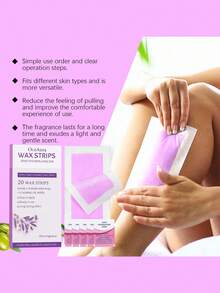 1 Box Contains 20 Pieces Of Facial And Body Wax Strips * 5 Pieces Of Wet Wipes, Painless Wax Strips, Facial Wax Strips, Gentle Cleansing And Nourishing For Smooth Skin, Daily Hair Removal Care, Fresh Fragrance, More Pleasant Use Process, Convenient Packaging, Suitable For Travel And Home