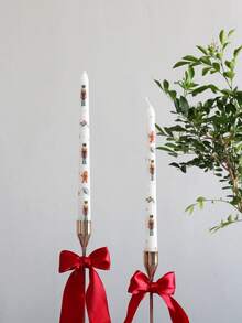 2pcs, 9.84-Inch Christmas Long-Handled Candles, Featuring Fun Designs Of Christmas Trees And Snowmen, Suitable For Home Decoration, Can Be Used For Holiday Arrangements, And Are Christmas Scented Candles - Multicolor - View 5