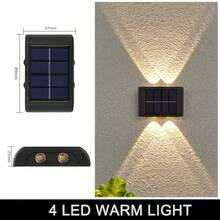 1/2/4件組 4LED/6LED/8LED 太陽能上下照壁燈，戶外防水LED階梯燈，現代裝飾壁燈，適用於戶外庭院、花園、草坪、露台、中庭、圍欄、車道、小徑裝飾燈，萬聖節、聖誕節、感恩節禮物 - 長條壁燈 - 查看 18