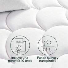 Colchón 90x190 – Altura 15 – Muelles Ensacados y Espuma Viscoelástica – Colchón de Alta Transpirabilidad – óptimo para un Sueño Reparador - Altura 25cm - Ver 6