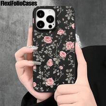 Fundas y carcasas protectoras de imitación con diseño de ramas, con orificios grandes, compatibles con las series 16 Pro, 16, 15 Pro, 14, 14 Plus/14 Pro, 13, 13 Pro, 12 Pro y 11/11 Pro. Regalos para cumpleaños y celebraciones. - Negro - Ver 4