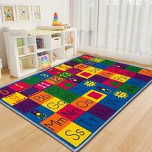 EGIDOO Educational Area Rug 120cm*180cm, 4x6ft, With ABC Numbers Math Symbols And Animal Shapes, Reading Alphabet Kids Rugs For Kindergarten Book Area, Colorful Classroom Playroom Carpets For Kitchen Home Office Dorm - Multicolor - View 4