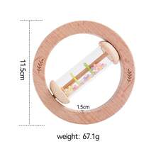 Simulated Rain Sound Toy, -Shaped Home Decor, Indoor & Outdoor Soothing Rain Sound Tube, Easy Grip Rattle Toy, Baby Auditory Stimulation & Focus Training Toy, Birthday/Gift - Wood Color - View 3