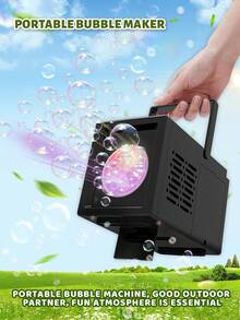Mini Handheld Bubble Machine Toy, Automatic Outdoor Bubble Blower For Kids, Christmas Gift (Batteries And Bubble Solution Not Included) - Multicolor - View 8