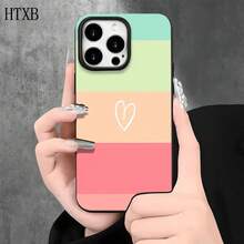 Phone 1PC Fundas protectoras y fundas protectoras de imitación con orificios grandes con estampado de corazones de cinco colores, adecuadas para phone16promax, 16 15pro, 14 14 Plus/14 Promax, 13 13 Pro, 12Pro, 11/11 Pro Pro Series. Regalos Cumpleaños Y Fiestas - Blanco - Ver 3