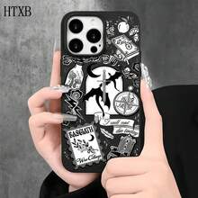 Funda para phone (1 unidad) con diseño estampado negro y orificios grandes. Compatible con phone 16 Pro, 16, 15 Pro, 14, 14 Plus/14 Pro, 13, 13 Pro, 12 Pro y 11/11 Pro. Regalos para cumpleaños y celebraciones. - Blanco - Ver 8