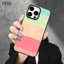 Phone 1PC Fundas protectoras y fundas protectoras de imitación con orificios grandes con estampado de corazones de cinco colores, adecuadas para phone16promax, 16 15pro, 14 14 Plus/14 Promax, 13 13 Pro, 12Pro, 11/11 Pro Pro Series. Regalos Cumpleaños Y Fiestas - Blanco - Ver 6