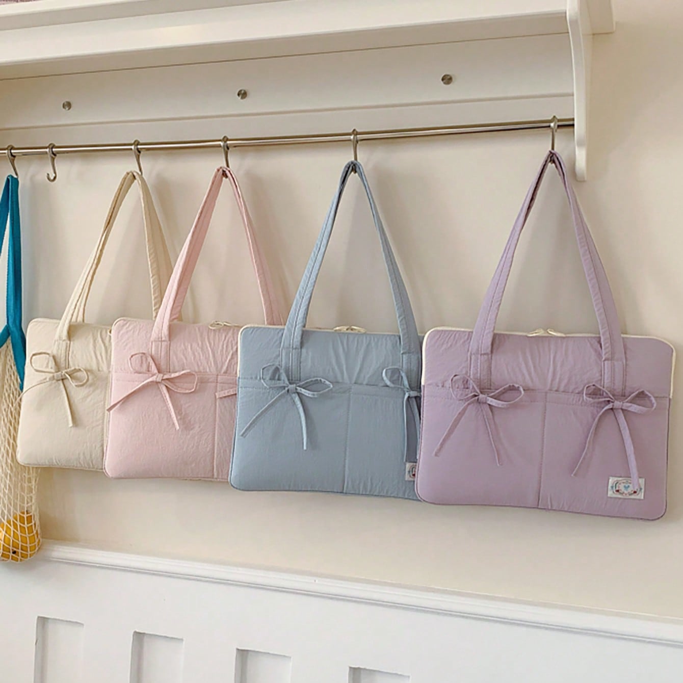Korean Japanese Style Laptop Tote Bag With Shoulder Strap, 13/14 Inch Notebook Inner Sleeve, Cute Bow Design, Fresh And Versatile Commuter Bag For Women Laptop Bag For Women Mac Book Case College Essentials Back To School Laptop Sleeve Autumn University Essentials Mac Book Case