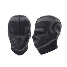 UHAUHA 1pc Sports Style Motorcycle Face Mask, Bicolor Mecha Pattern Helmet, Windproof & Warm, Unisex Multifunctional Neck Gaiter, Breathable Moisture-Wicking Soft Sun Protection Windproof Dust Outdoor Cycling Balaclava - Multicolor - View 14