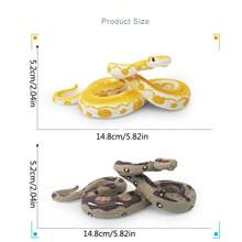 1pc Realistic Reptile Python Snake Model, Children's Educational Toy, Golden Python Anaconda Decor