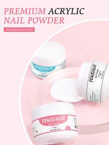 peacecolor 8 PIEZAS Kit de uñas acrílicas - Líquido monómero, polvo de uñas rosa claro blanco y sistema de líquido acrílico, suministros de uñas de cristal para extensión acrílica DIY, tallado de uñas, salón de uñas, regalo de Navidad para mujeres