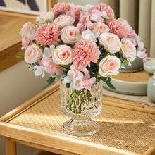 1 Stück/80 Stück 30cm künstliche Rosen Blumenstrauß Seide Hortensie Hochzeitsdekoration, Künstliche Pflanzen, Herbstdekoration Zuhause, Esszimmer, Schlafzimmer, Vase Dekoration, Feiertag Geburtstags Party Zubehör, Hochzeitsszene Szenerie Dekoration, Blumen, Valentinstag Geschenke, Neujahr DIY Material - Pink - Übersicht 5