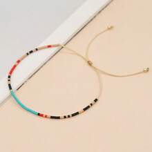 1 chiếc vòng tay hạt cườm nhiều màu phong cách Bohemian có thể điều chỉnh - Nhiều màu - Xem 6