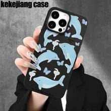 Funda protectora para teléfono con orificio grande y diseño de delfín, compatible con phone 16 Pro, 16, 15 Pro, 14, 14 Plus, 14 Pro, 13, 13 Pro, 12 Pro y series 11/11 Pro. Regalos para cumpleaños y celebraciones. - Blanco - Ver 3