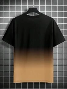 Camiseta de manga corta con estampado de relámpago degradado para hombres, moda para el verano - Naranja - Ver 2