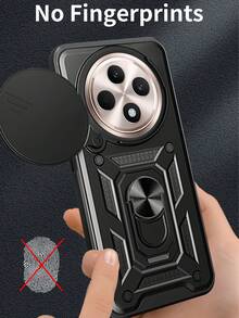 Compatible With Reno12 F (4G/5G) / (Also Known As Reno12 FS) / F27 5G Phone Case, With Magnetic Stand, Camera Protection, Shock-Proof, Anti-Camera Cover, Fingerprint, Anti-Slip - Black - View 2
