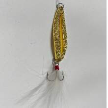 Topline Tackle 1pc Spoon Shaped Lure, 7g/10g Metal Spoon Hard Bait Fishing Swivel Lure Metal Lure Feather Hook Fishing Tackle