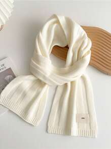 Lenço Tricotado Coreano Cor Sólida Imitação de Cashmere de Borda Dupla Grosso e Quente Xale Lenço para Mulheres e Homens