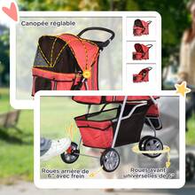 Poussettes pour animaux de compagnie - Rouge - Voir 4