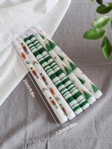 2pcs, 9.84-Inch Christmas Long-Handled Candles, Featuring Fun Designs Of Christmas Trees And Snowmen, Suitable For Home Decoration, Can Be Used For Holiday Arrangements, And Are Christmas Scented Candles - Multicolor - View 13