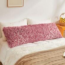 20x54 Fluffy Cheetah Print Body Pillow Cover, Leopard Print Plush Fuzzy Pillowcase With Zipper, Farmhouse Shaggy Long Pillow Cover Women Side Sleepers, Pink - 粉紅色獵豹紋 - 查看 1