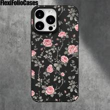 Fundas y carcasas protectoras de imitación con diseño de ramas, con orificios grandes, compatibles con las series 16 Pro, 16, 15 Pro, 14, 14 Plus/14 Pro, 13, 13 Pro, 12 Pro y 11/11 Pro. Regalos para cumpleaños y celebraciones. - Negro - Ver 6