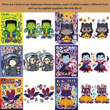 12/24/36pcs Halloween Kids Stickers, Can Create Various Halloween Character Expressions, Suitable For Halloween Kids Party, Crafts, Game Activities And More. - Multicolor - View 2